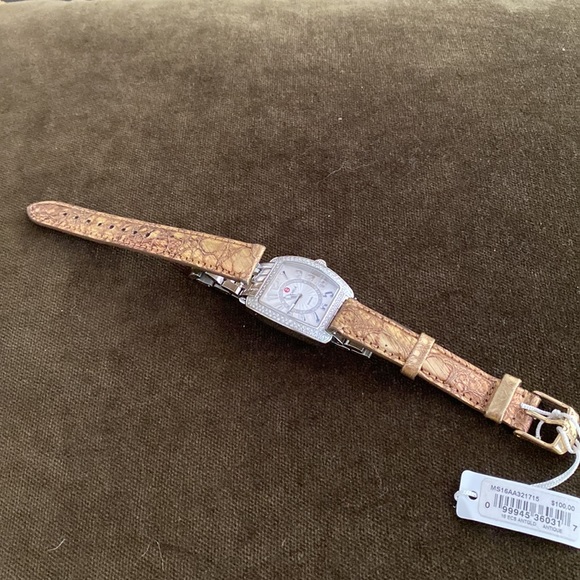 Genuine leather Michele watch band antique gold - Picture 6 of 6